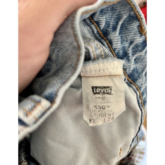 Vintage Levis 550 Jeans Mens 26X28 Orange Tab 90s Relaxed Student Fit Light Wash - Picture 15 of 16